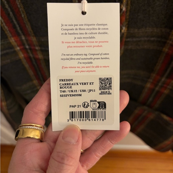 Sezane Multicolor Plaid Blazer - Picture 3 of 6